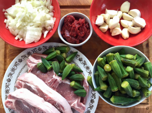 Ingredienser till bamje, bamye
