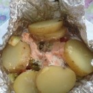 Fisk med fetaost i foliepaket