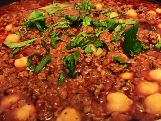 Variant på chili con carne med kikärtor